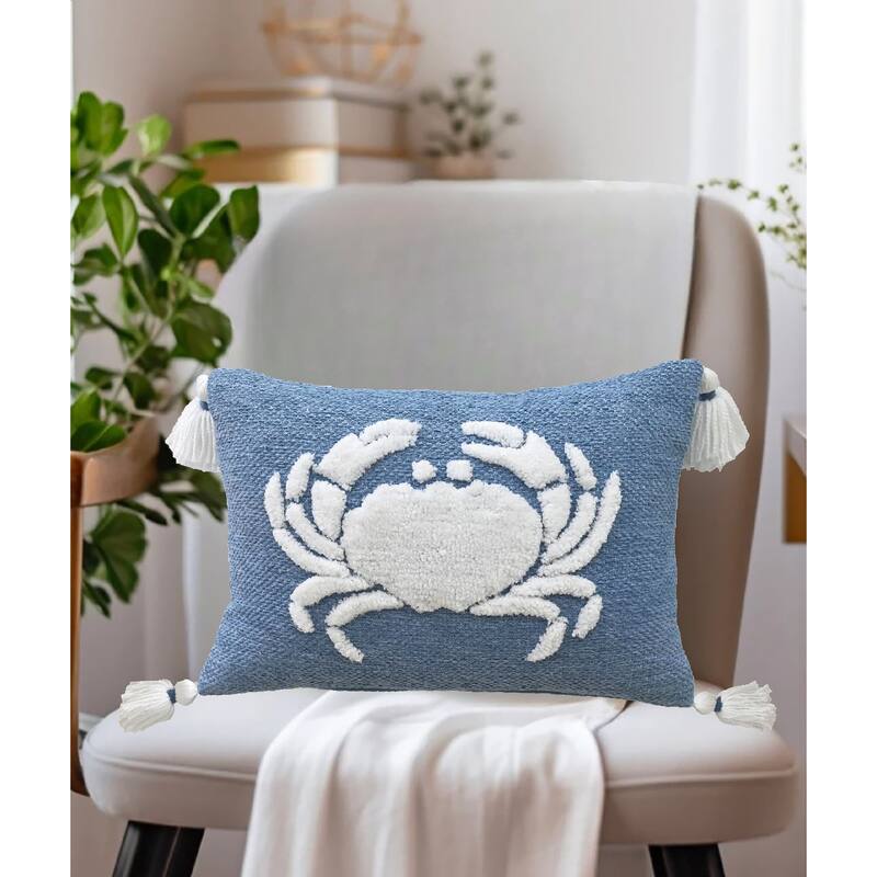 Vibhsa Baltic Table Tufted Pillow with Corner Tassels, 14" x 20"