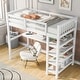preview thumbnail 3 of 13, Multifunctional Design Wood Loft Bed with Ample Storage, Sturdy and durable, With workstation, White