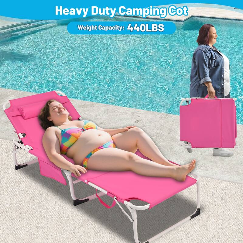 3-in-1 Heavy Duty Tanning Chair with Face Hole
