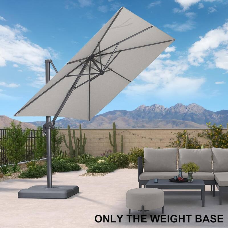 PURPLE LEAF Sturdy 165 lbs Patio Cantilever Umbrella Base Stand - 33.5" X 32.7"