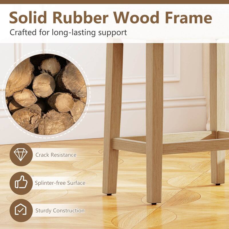 Costway Counter Height Bar Stools Set of 2/4 with Rubber Wood Legs - See Details