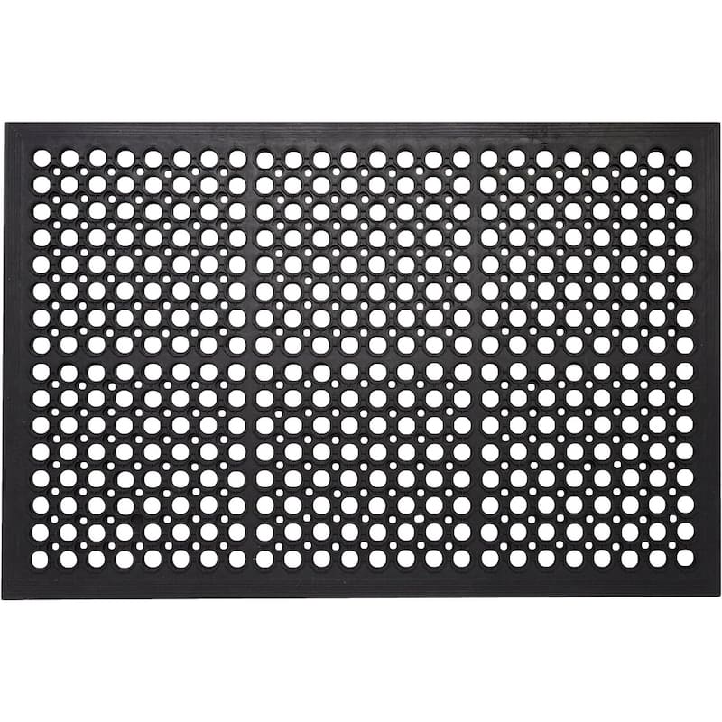 A1HC New All Purpose Versatile Rubber Floor Mat with Drain Holes, Heavy Duty Rubber Mat for Workplace, Restaurant, Kitchen etc - 36"x60"