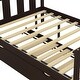 preview thumbnail 7 of 7, Full Size Classic Modern Design Solid Wood Platform Bed with Pull Out Trundle and Headboard and Footboard