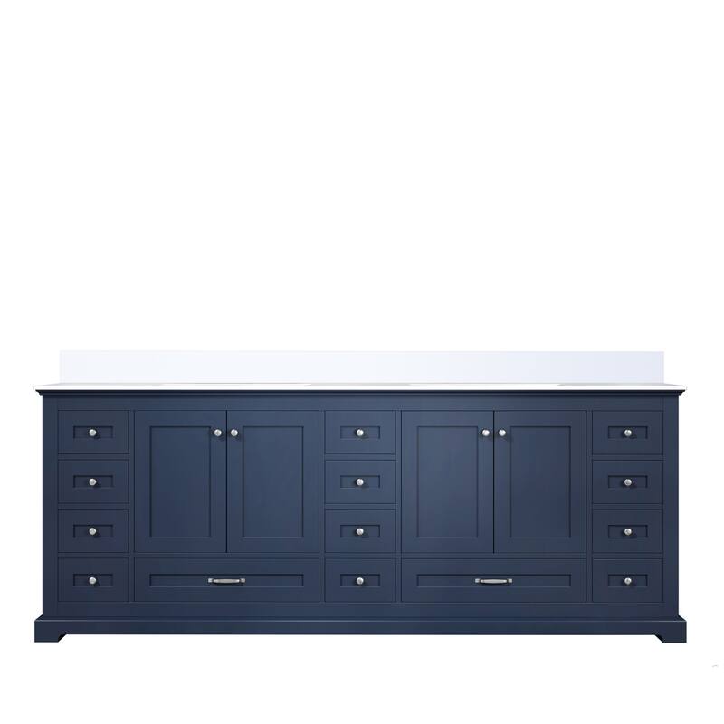 Dukes 84 in. W x 22 in. D White Double Bath Vanity and Cultured Marble Top