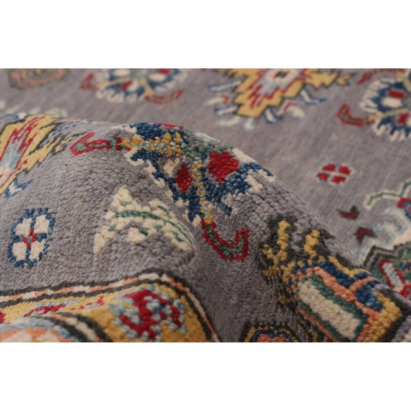 ECARPETGALLERY Hand-knotted Uzbek Ghazni Grey Wool Rug - 5'0 x 7'3