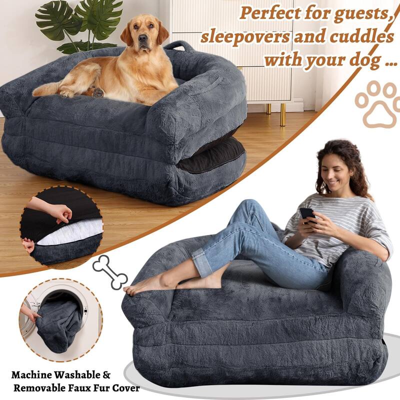 Human Sized Foldable Dog Bed for Adults