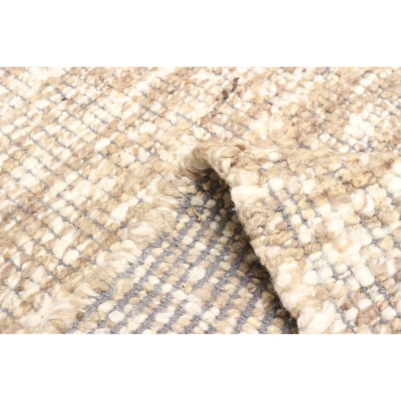 ECARPETGALLERY Braid weave Sienna Tan Wool Rug - 5'0 x 7'6