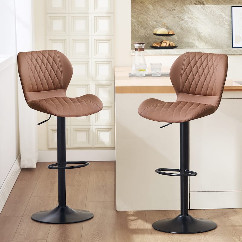 HOMYKA Swivel Adjustable Height Stool Set of 2
