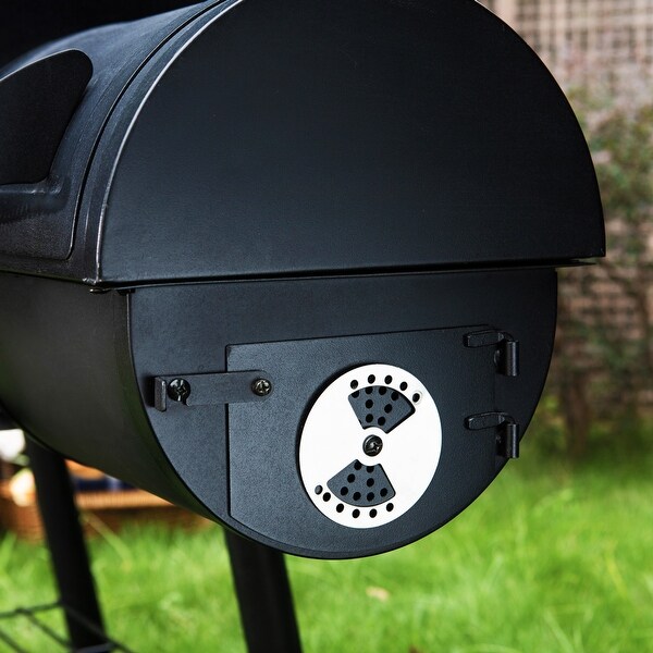 Charcoal Grill with Offset Smoker, All Metal Steel Made Charcoal Grill with Offset Smoker, All Metal Steel Made