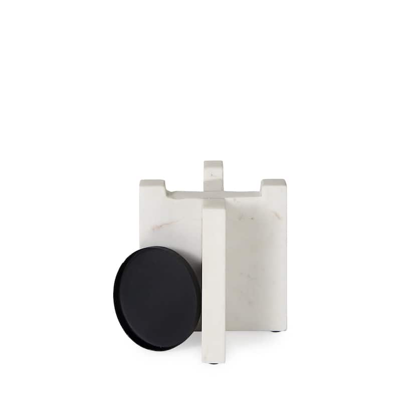 Sophia 5.5"L x 3.5"W x 10.5"H Marble Candle Holder Large