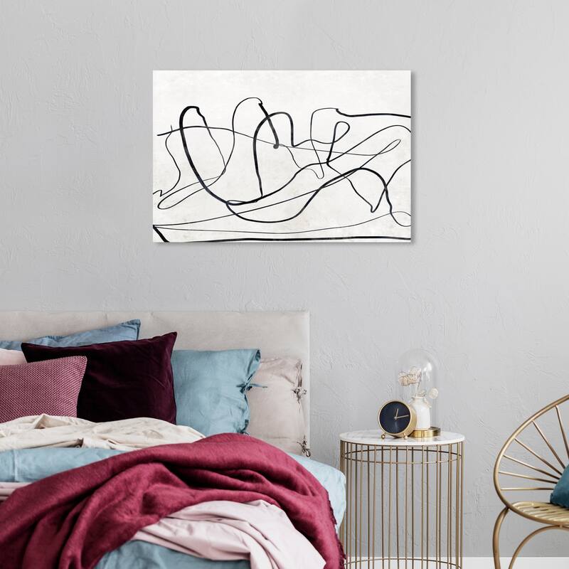 Wynwood Studio Canvas Abstract Right Now Black and Modern & Contemporary Wall Art Canvas Print - 24 x 36