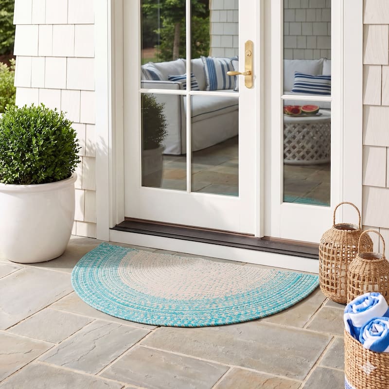 SAFAVIEH Handmade Braided Eiry Washable Indoor/Outdoor Rug - Weather Resistant & Easy Cleaning