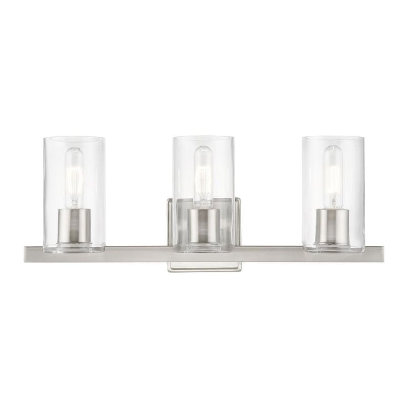 Livex Lighting 3-light Brushed Nickel Vanity Sconce, 18033-91 - 22.5" W 8.75" H 5.25" EXT