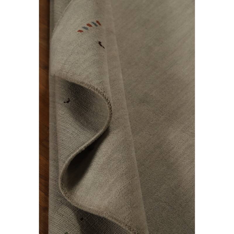 Hand Knotted Oriental 100% Wool Carpet Tribal Tribal Beige & Ivories Gabbeh Area Rug - 7' 8'' X 5' 5''