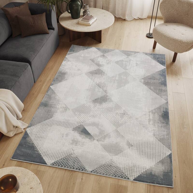 Gray 7 ft. 10 in. x 10 ft. 6 in. Luxury Area Rug, 0.43 Pile Height – Sophisticated Warmth for Any Room - 6' x 7'