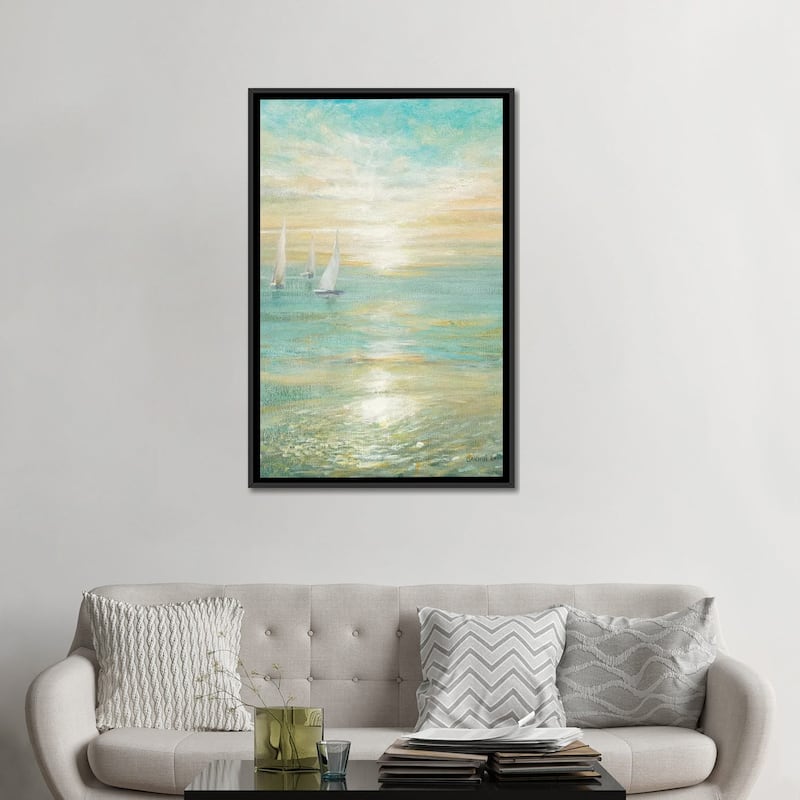 iCanvas "Sunrise Sailboats I" by Danhui Nai Framed Canvas Print
