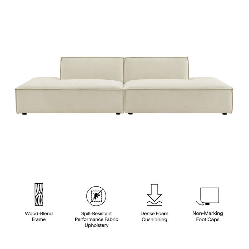 Restore 2-Piece Performance Fabric Upholstered Modular Loveseat