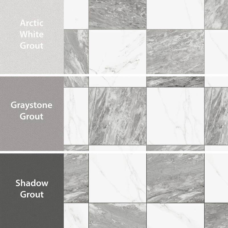 Merola Tile Marbilia Chess Bardiglio 17-3/8" x 17-3/8" Porcelain Floor and Wall Tile