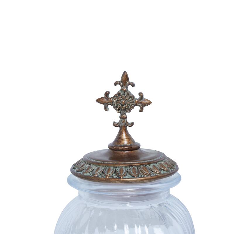 Glass Decorative Jars - Set of 3 Clear - Roche River Decor
