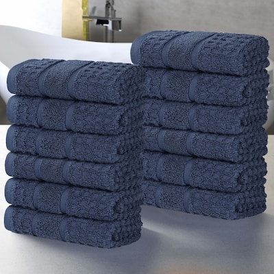 Superior Napa Zero Twist Cotton Waffle Face Towel Washcloth Set of 12