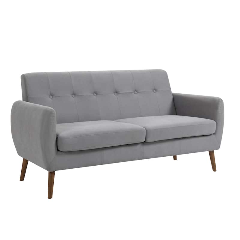 Porthos Home Rya Loveseat Small Sofa Couch, Fabric, Rubberwood - Grey