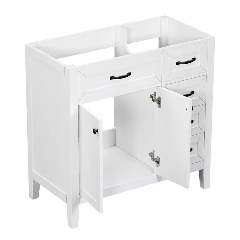 GDFStudio - Avalon 36-Inch Bathroom Vanity Cabinet Base Only, Solid Wood & MDF Board, Painted Finish - 36"