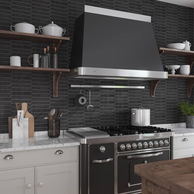 Apollo tile 2" x 10" Festa Matte Black Ceramic Tile (2.37 sq ft/case) - 23 Pack