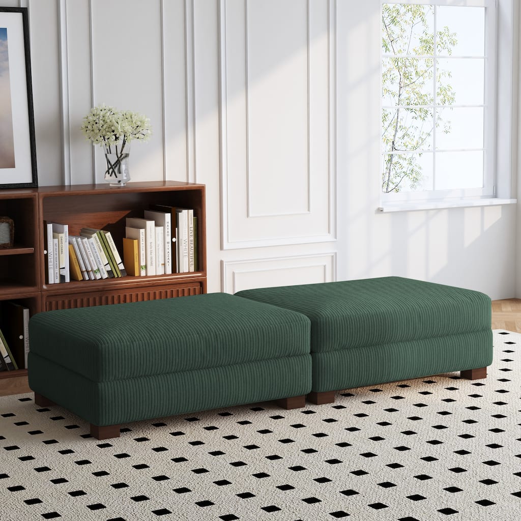 Modern Rectangular Ottoman Foot Rest Stool for Couch