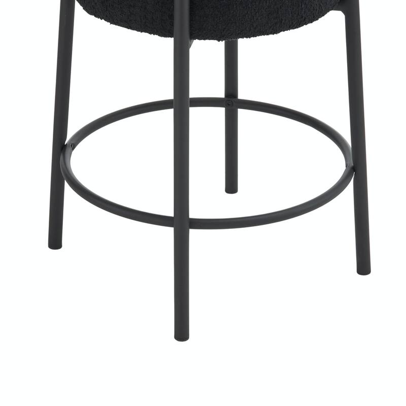 Set of 2 Contemporary Round Bar Stools - 24" Height, Ideal for Kitchens, Coffee Shops, and Bars