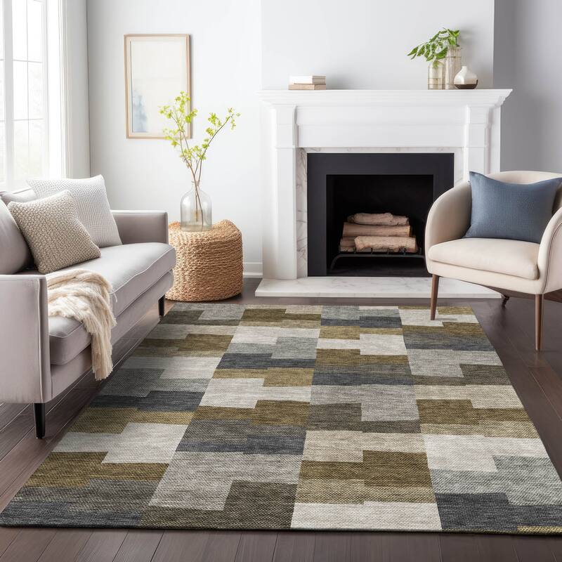 Premium Washable Super Soft Contemporary Mayfield Rug - Brown - 10' x 14' - Rectangle