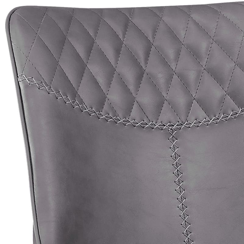 Black/Gray Faux Leather Upholstered Metal Frame Dining Chair, Set of 2, Sturdy Dining Chair for Dining Rooms - 22.75
