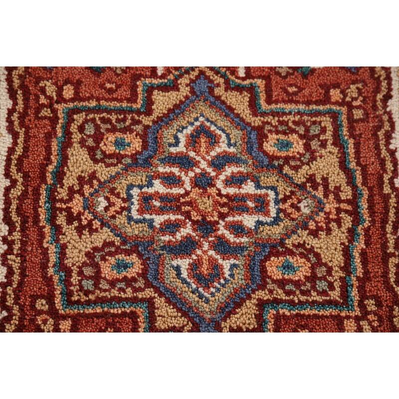Orange Heriz Serapi Oriental Foyer Rug Handmade Wool Carpet - 2'0" x 3'0"
