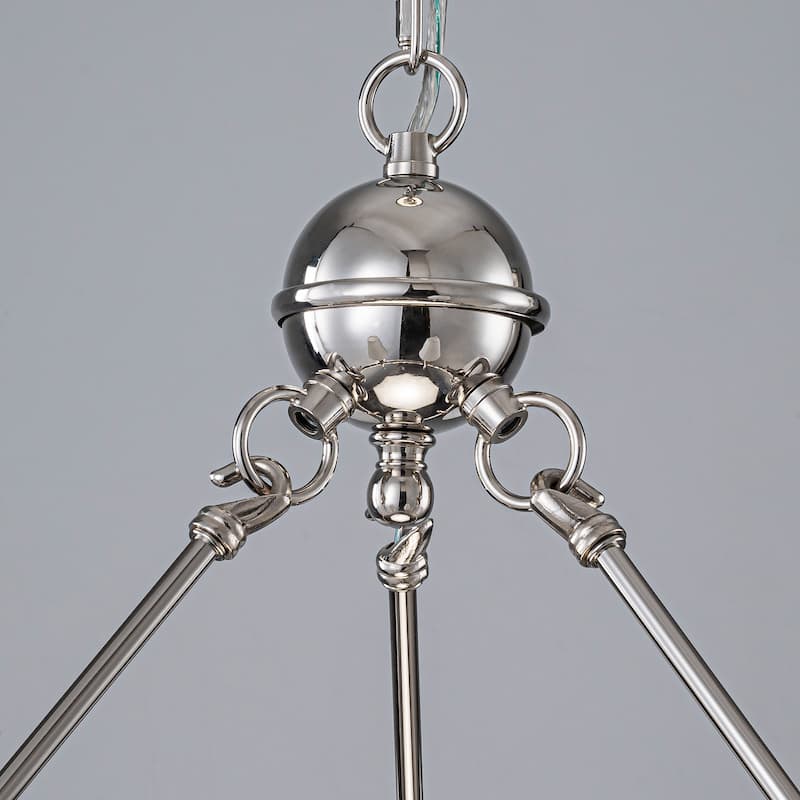 Vintage Chandelier 6-Light Classic Pendant Fixture with White Shades for Elegant Interior Lighting