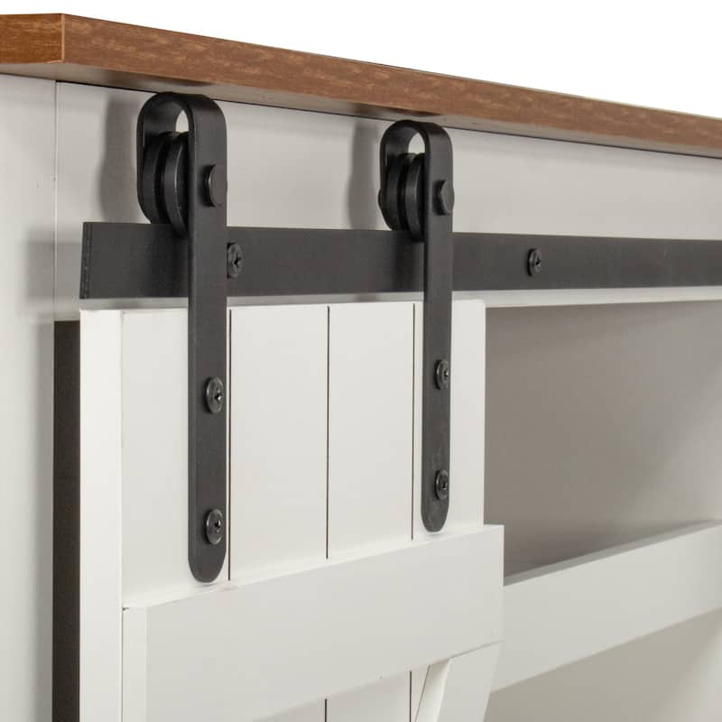 54" Farmhouse Sliding Barn Door TV Stand - 54 inches in width