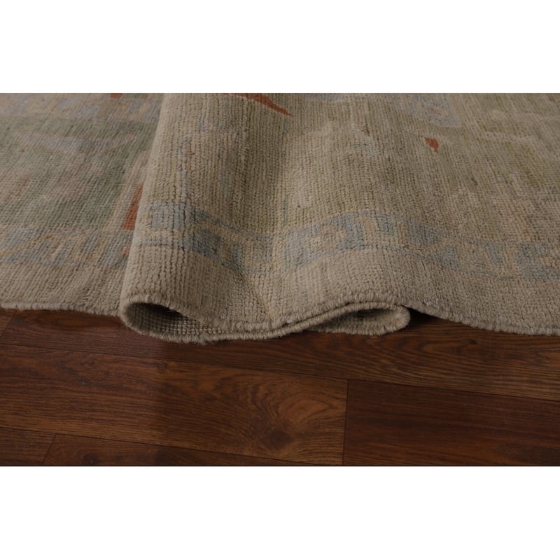 Vegetable Dye Oushak Oriental Area Rug Handmade Wool Carpet - 6'0"x 8'7"