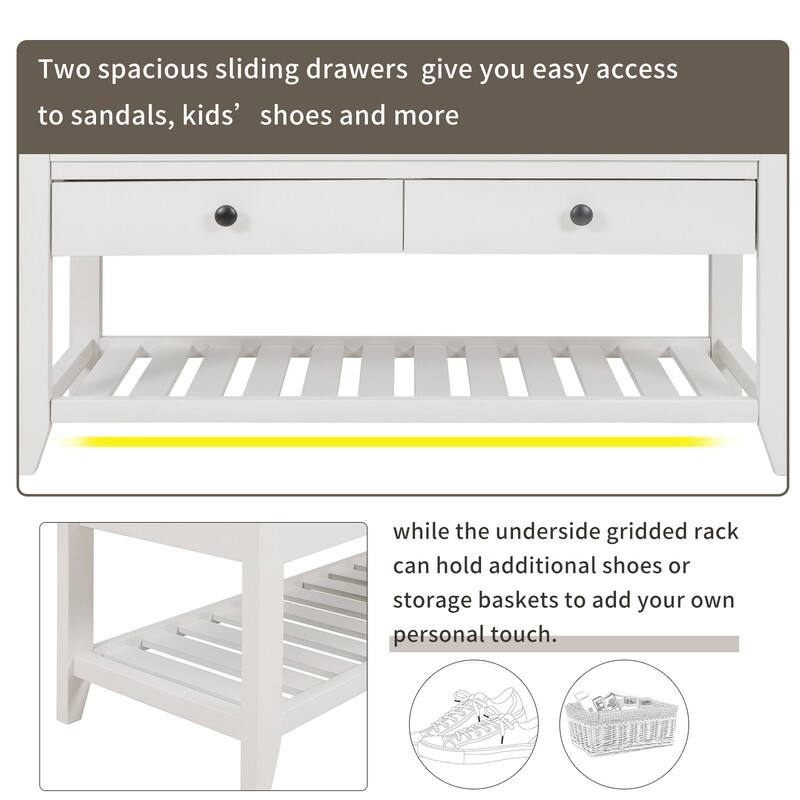 Storage Bench Multipurpose Entryway Bench Shoe Rack with Seat