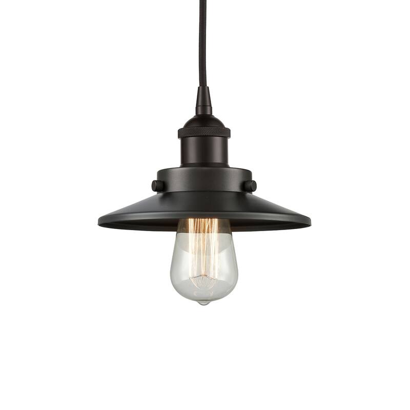 Innovations Lighting 616-1PH-6-8 Railroad Pendant Railroad 8" Wide - Oil Rubbed Bronze / Oil Rubbed Bronze