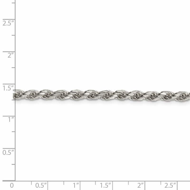 Curata 925 Sterling Silver 3.5mm Diamond Cut Rope Chain Necklace for Men