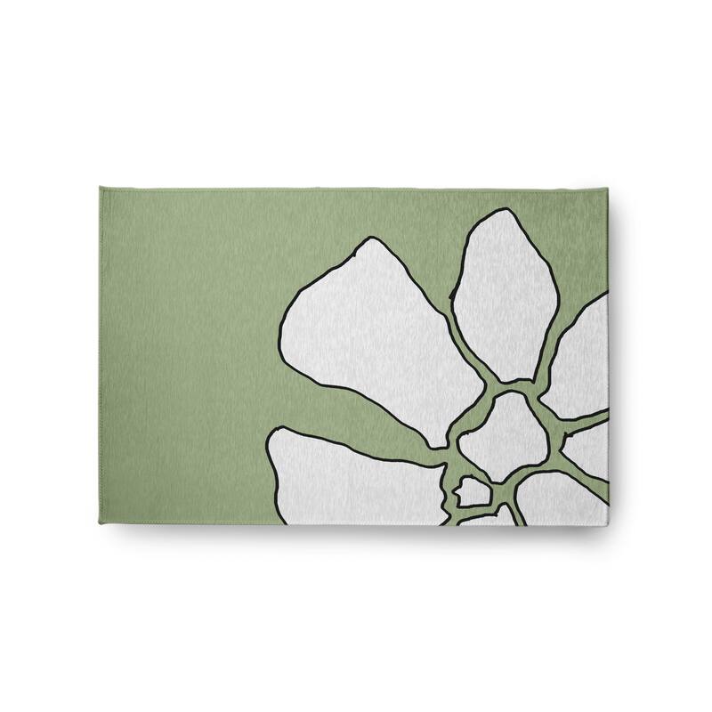 Petal Lines Spring Chenille Rug - Green - 2' x 3'