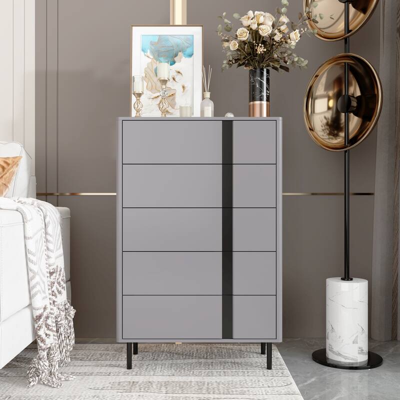 Side Cabinet with Adjustable Metal Legs - Modern Storage Solution