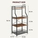preview thumbnail 5 of 3, Rustic Kitchen Bakers Rack Microwave Oven Stand with Large Wire Basket - 15.7"D x 23.6"W x 50.7"H