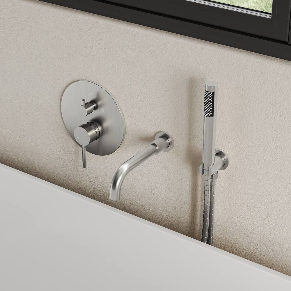 Wall-Mount Tub and Handheld Shower Faucet Set