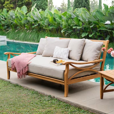 Cambridge Casual Lowell Teak Patio Daybed with Cushion