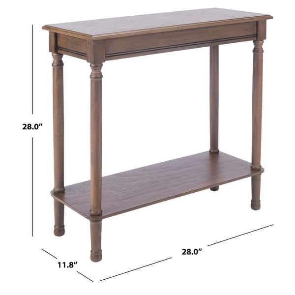 dimension image slide 7 of 8, SAFAVIEH Tinsley 28-Inch Rectangular Wood Console Table, Transitional - 28" W x 12" D x 28" H