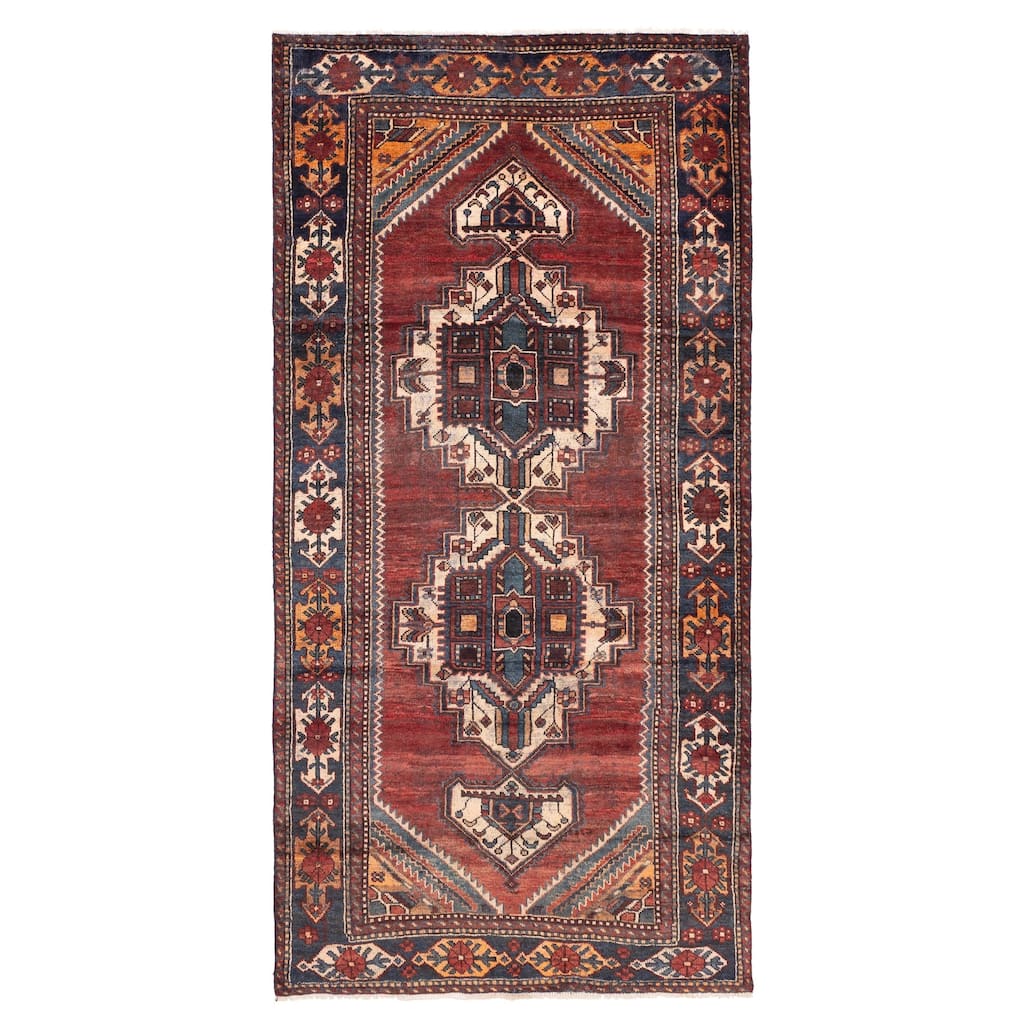 ECARPETGALLERY Hand-knotted Konya Anatolian Dark Red Wool Rug - 4'10 x 9'9