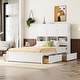 preview thumbnail 12 of 18, Queen Size Platform Bed with Storage Headboard and 4-Drawers, Grey