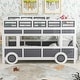 preview thumbnail 1 of 17, Twin over Twin Bus-shaped Bunk Bed with Wheels and Storage Grey
