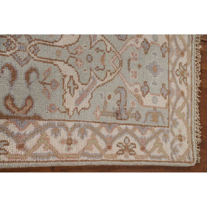 Oushak Indian Runner Rug Hand-Knotted Wool Carpet - 2'7"x 9'11"
