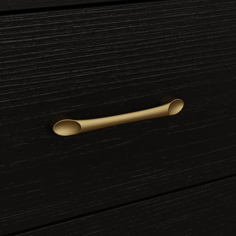 Versatile 9-Drawer Dresser - Sleek Black & Gold, Premium Quality Chest