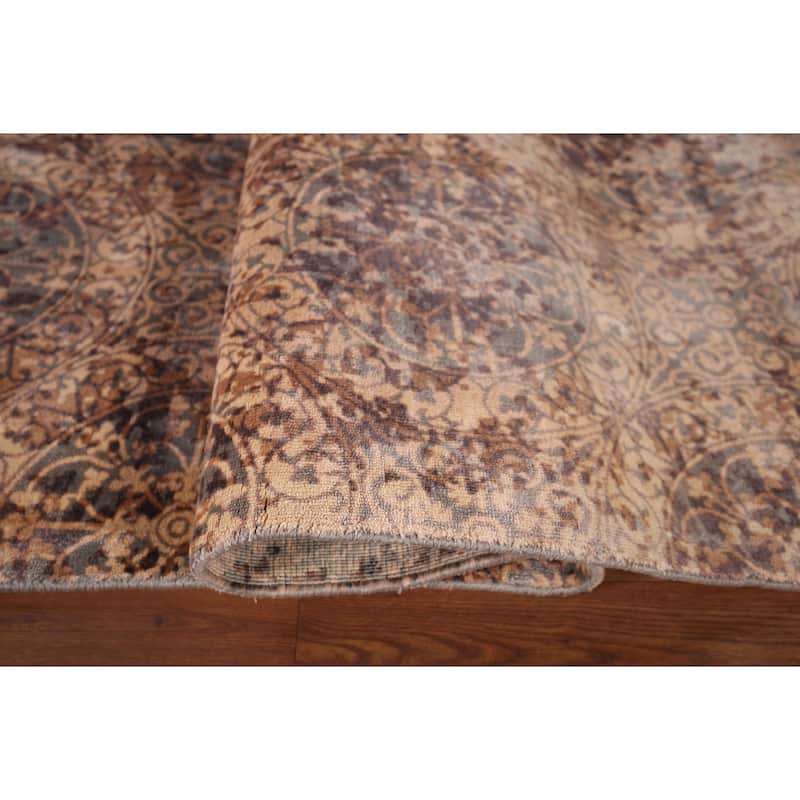 All-Over Abstract Indian Area Rug Hand-Knotted Wool Carpet - 8'3"x 11'9"